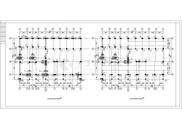 某1+6层(底框)砖混住宅楼建筑结构设计施工CAD图纸-图一