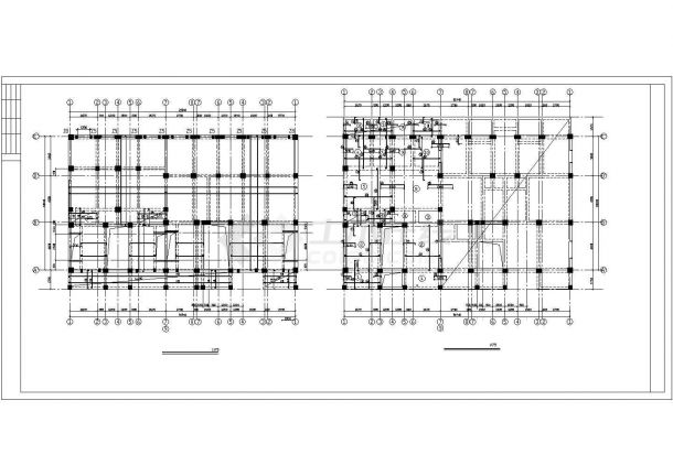 某1+6层(底框)砖混住宅楼建筑结构设计施工CAD图纸-图二