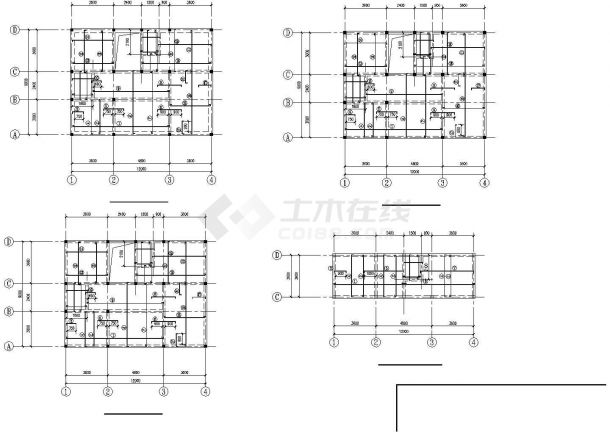 某三层砌体农村住宅楼建筑结构设计施工CAD图纸-图二