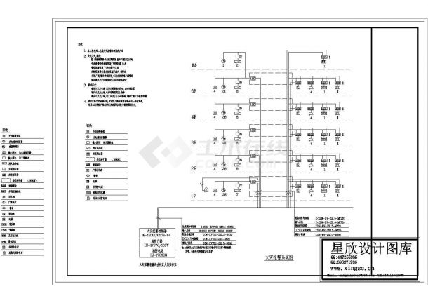 福州某技术学院图书科技楼电气设计CAD施工图-图二