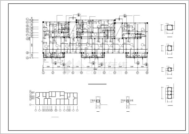 某六层混凝土砖混住宅楼建筑结构设计施工CAD图纸-图二