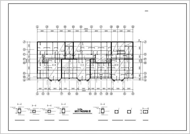 某七层(底框)砖混商住楼建筑结构设计施工CAD图纸-图二