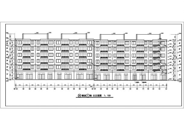 3750平米6层框混结构商住楼平立剖面设计CAD图纸（底层商铺）-图二