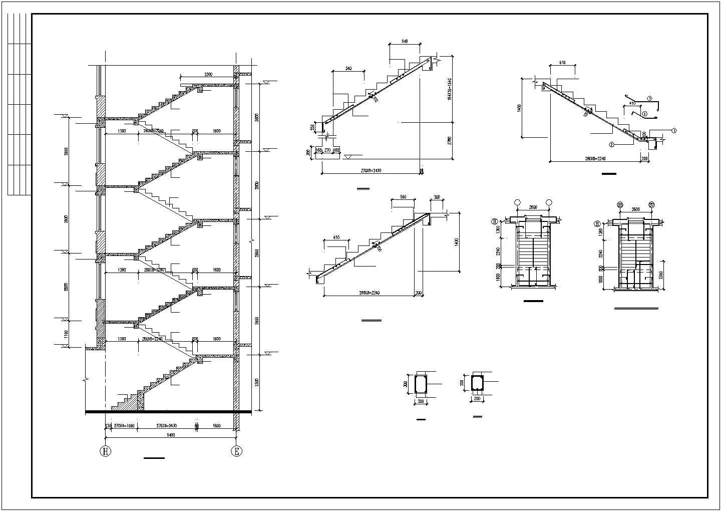 某高级私人五层砖混住宅楼建筑结构设计施工CAD图纸