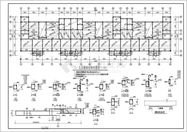 某六层砌体花园洋房楼建筑结构设计施工CAD图纸-图一