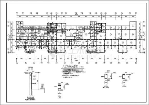 某六层砌体花园洋房楼建筑结构设计施工CAD图纸-图二