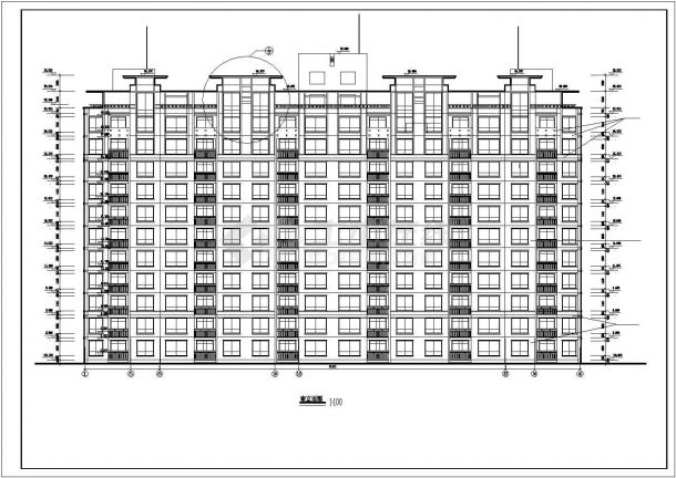 1.1万平米11层框架结构住宅楼全套建筑设计CAD图纸（含地下1层）-图一