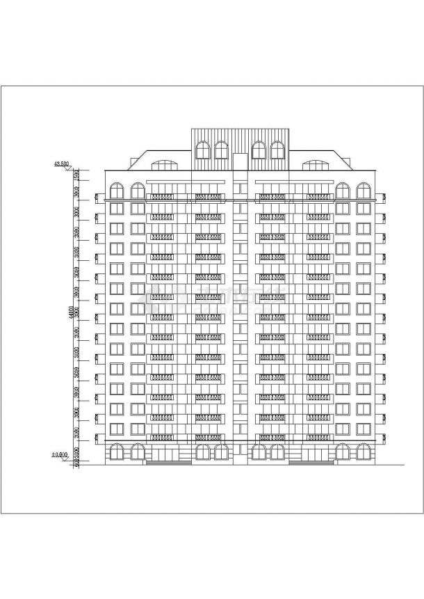 1万平米左右14+1层框架结构住宅楼平立面设计CAD图纸（含机房层）-图一