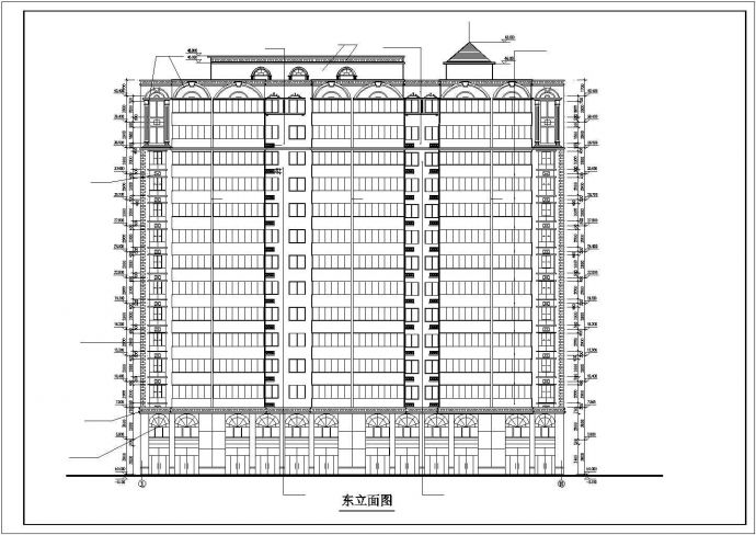 1.2万平米14层框架结构商住一体楼建筑设计CAD图纸（1-2层商用）_图1