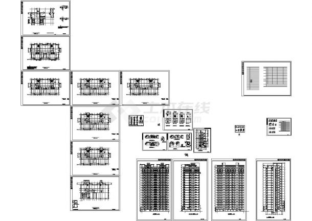 夏威夷高层住宅楼建筑设计施工cad图纸，共十八张-图二