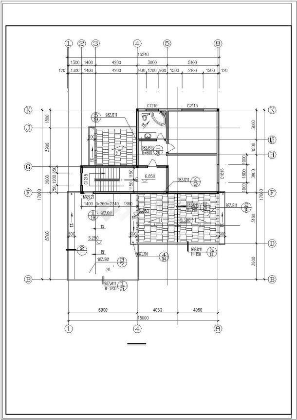 某自建三层别墅全套CAD施工图-图一