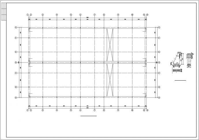 某单层轻型钢结构门式刚架结构设计施工CAD图纸_图1