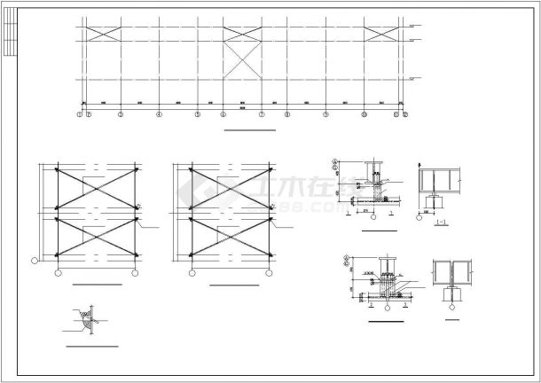 某单层轻型钢结构门式刚架结构设计施工CAD图纸-图二