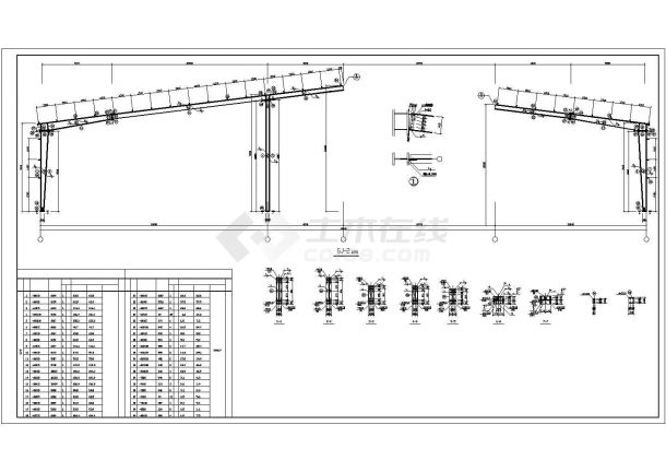 厂房设计_某地区单层工业厂房建筑结构设计施工CAD图纸-图一