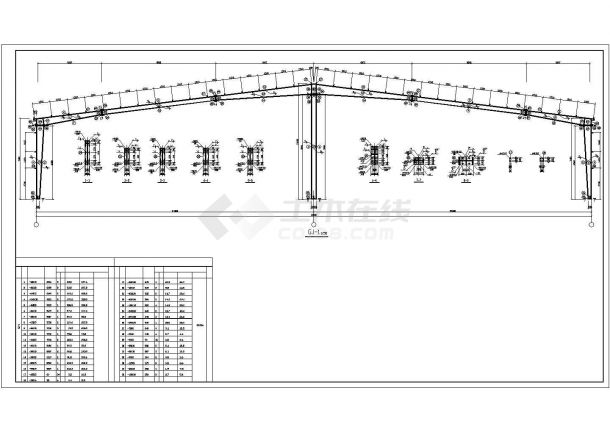 厂房设计_某地区单层工业厂房建筑结构设计施工CAD图纸-图二