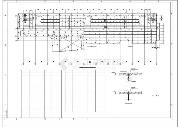 厂房设计_某工业区多跨钢结构厂房建筑结构设计施工CAD图纸-图一