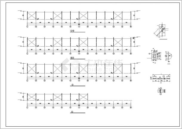 厂房设计_某工业区家具厂房建筑结构设计施工CAD图纸-图一