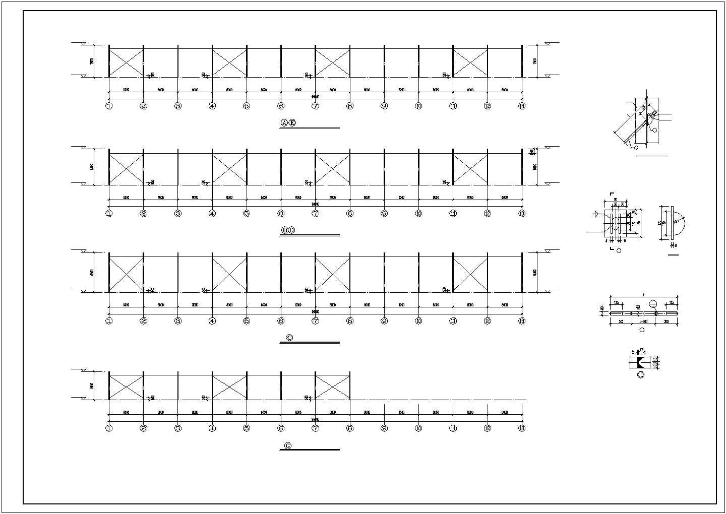厂房设计_某工业区家具厂房建筑结构设计施工CAD图纸
