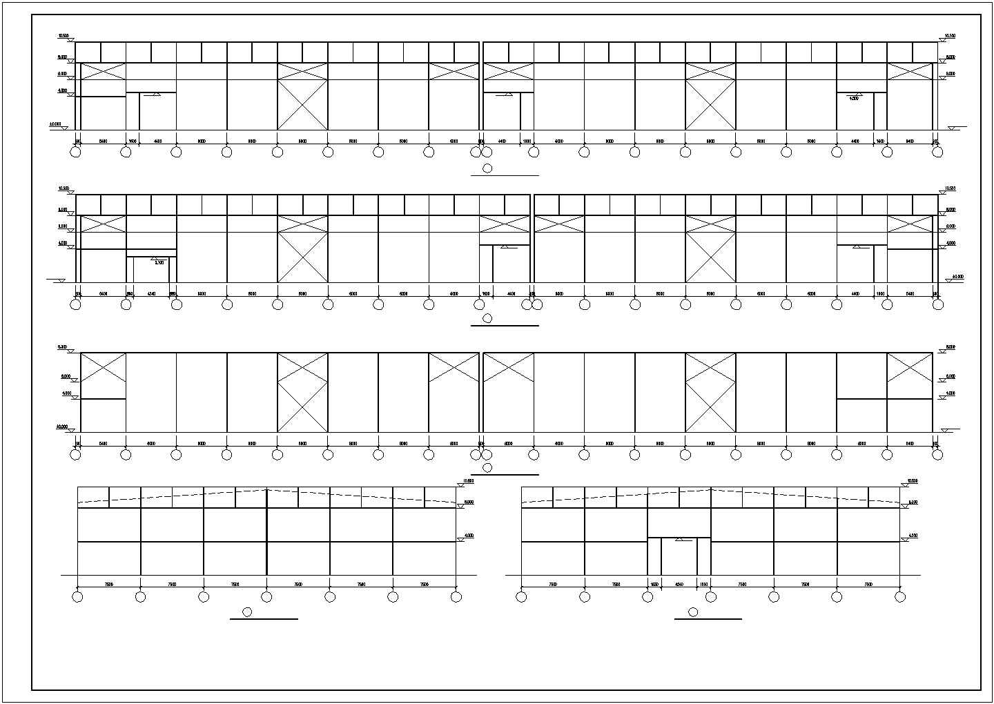 厂房设计_某工业区单层钢屋面RC柱单层厂房建筑结构设计施工CAD图纸