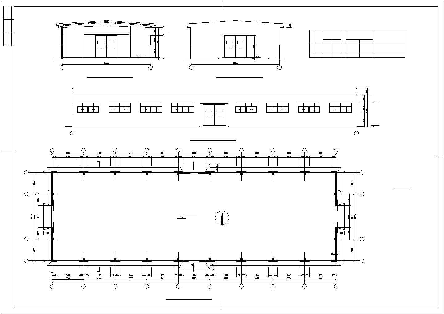 某工业区混凝土柱轻钢屋面库房建筑结构设计施工CAD图纸