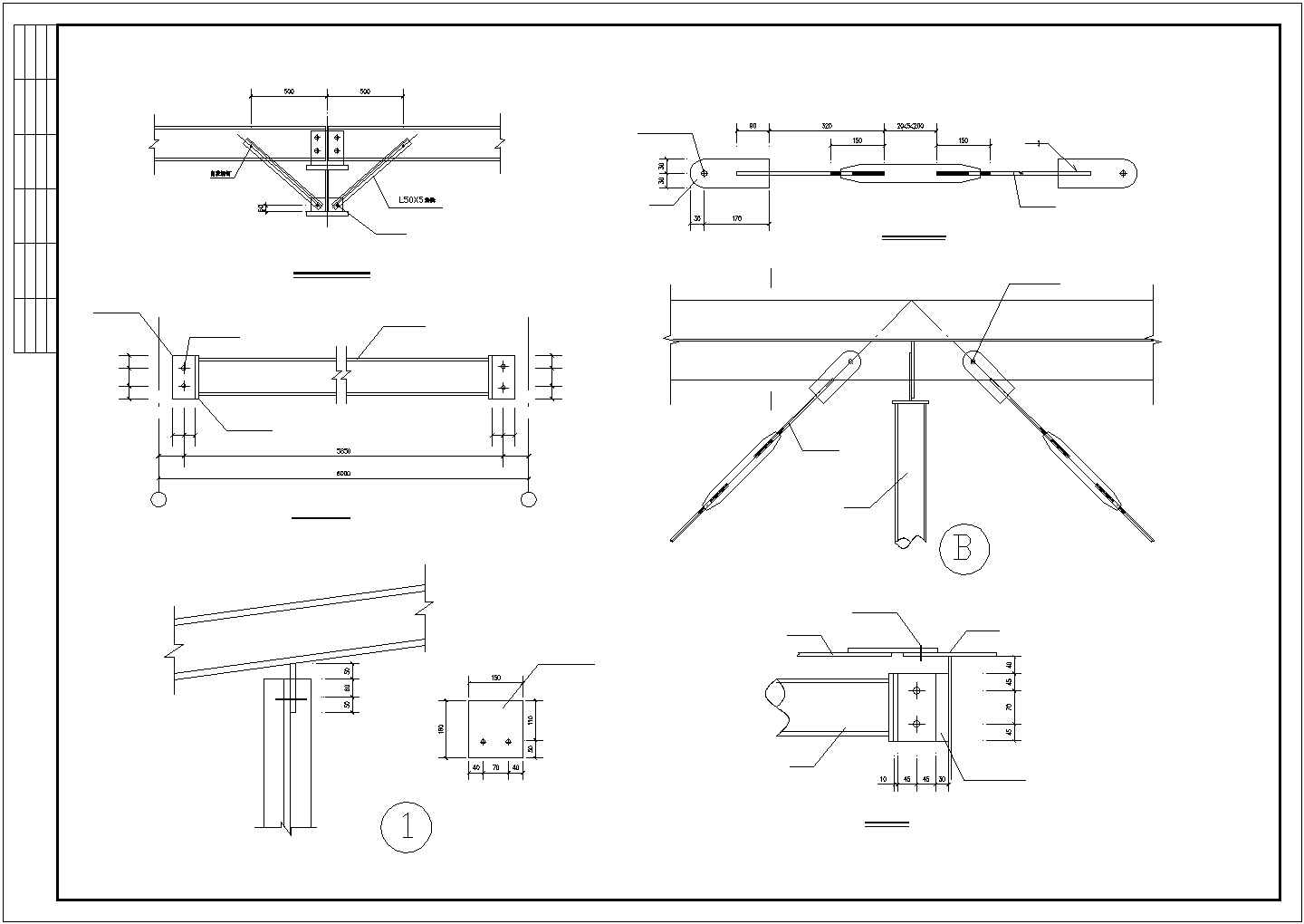 某工业区门式刚架轻钢结构建筑结构设计施工CAD图纸