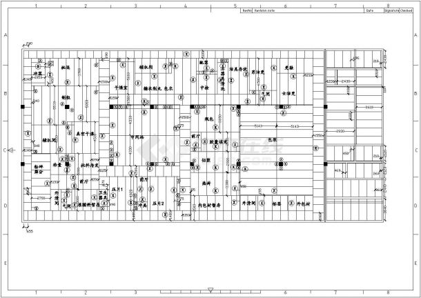某工业区彩钢板维护结构二次排板结构设计施工CAD图纸-图二