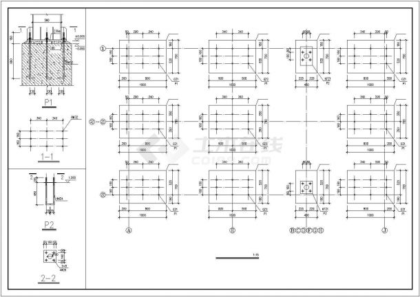 厂房设计_某工业区门式刚架结构带吊车单层厂房建筑结构设计施工CAD图纸-图一