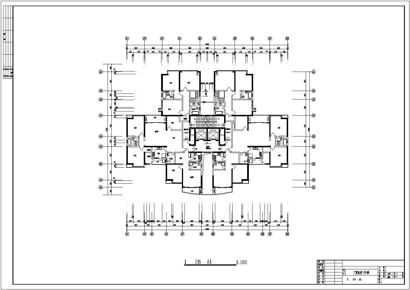 宁波市某新建居住区全部的平面户型设计CAD图纸（20张）