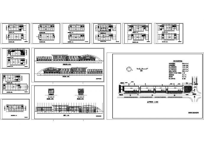 山东某学校体育馆建筑施工设计CAD全套图纸_图1