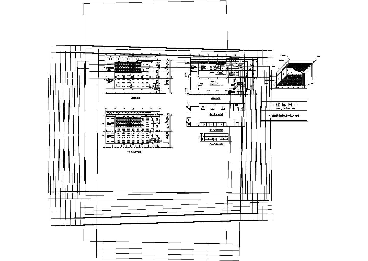 厂房设计_南方某电子厂厂房洁净室系统cad设计平面图