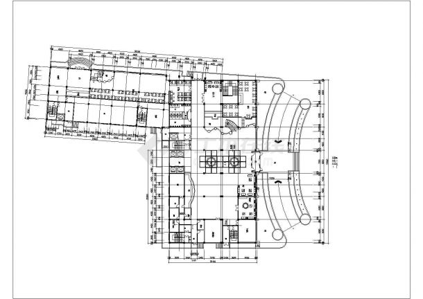 1.2万平米3层框架结构百货商场平面设计CAD图纸（含地下室）-图一