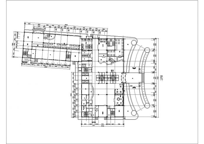 1.2万平米3层框架结构百货商场平面设计CAD图纸（含地下室）_图1