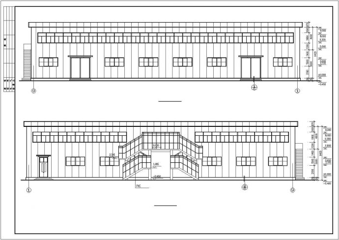 成都市某工厂1400平米2层钢框架结构职工食堂建筑设计CAD图纸_图1