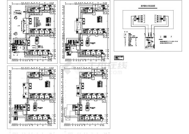 北京某实验中学教学楼弱电系统设计CAD施工图-图一