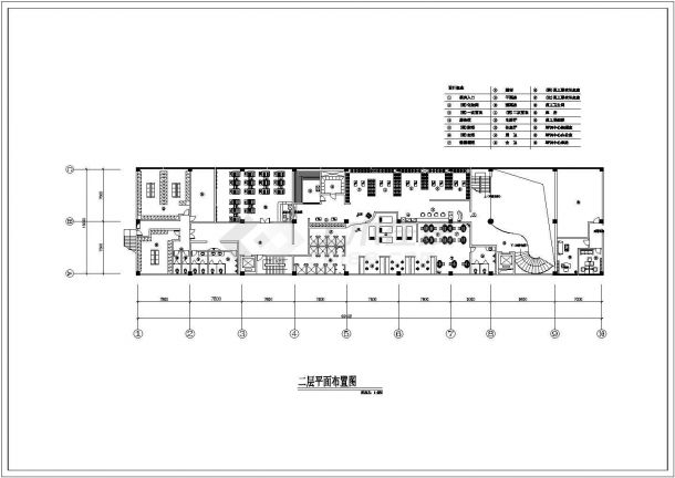 济南市某商业街2800平米4层高档洗浴中心全套平面布置设计CAD图纸-图一