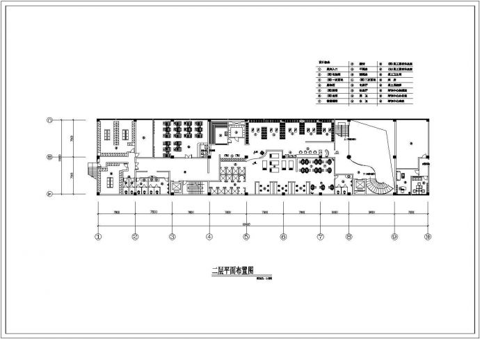 济南市某商业街2800平米4层高档洗浴中心全套平面布置设计CAD图纸_图1