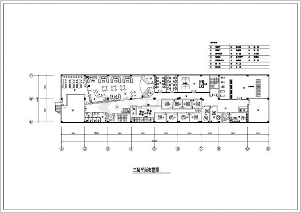济南市某商业街2800平米4层高档洗浴中心全套平面布置设计CAD图纸-图二