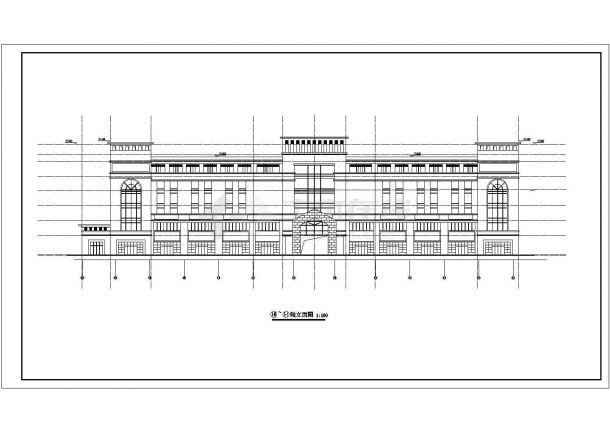 天津某社区1.2万平米6层框架结构休闲娱乐城建筑设计CAD图纸-图二