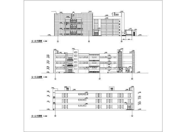 烟台市某社区2400平米3层框架结构文化休闲中心建筑设计CAD图纸-图一