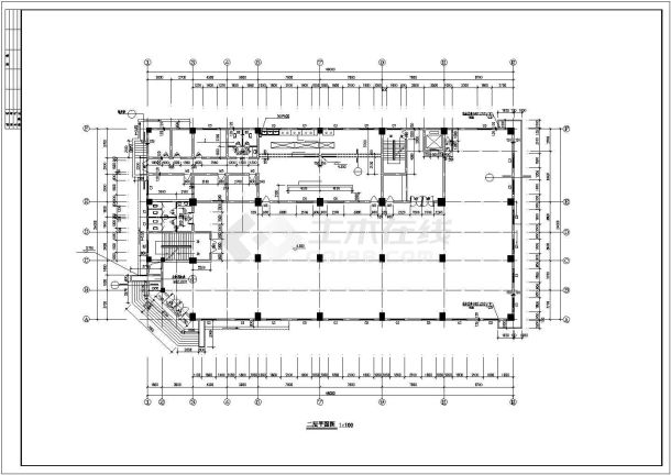 9000平米8层框架结构商业办公综合楼全套建筑设计CAD图纸-图一