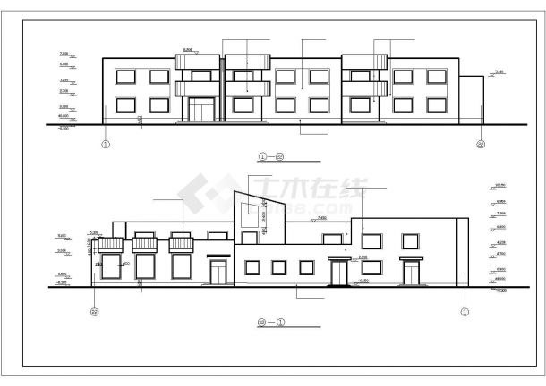 太原市某私立幼儿园1480平米2层砖混结构教学楼建筑设计CAD图纸-图一