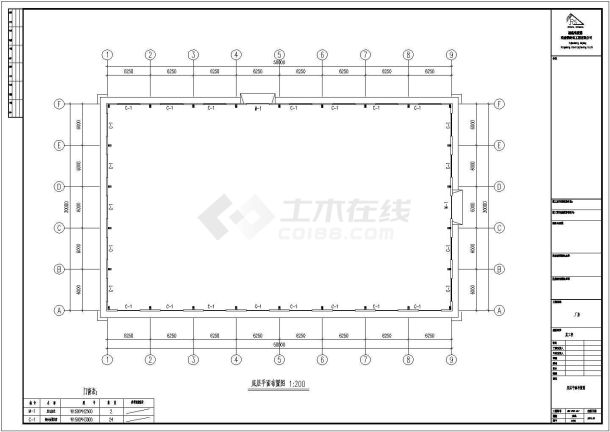 文革某厂房工程结构设计CAD图-图一