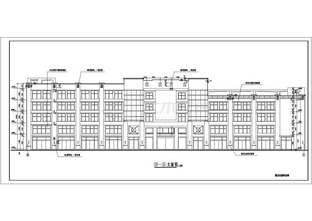 4600平米五层框架结构商住楼全套建筑设计CAD图纸（1-2层商场）-图一