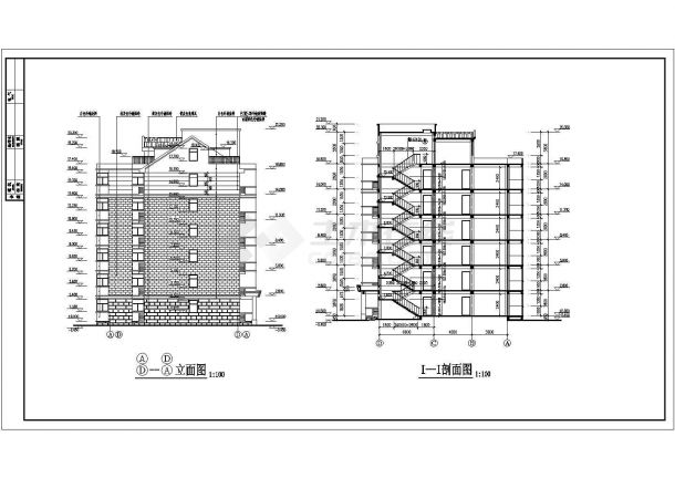 成都市某小区3870平米6+1层框混结构住宅楼全套建筑设计CAD图纸-图一