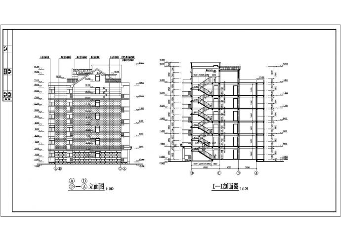 成都市某小区3870平米6+1层框混结构住宅楼全套建筑设计CAD图纸_图1
