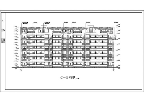 成都市某小区3870平米6+1层框混结构住宅楼全套建筑设计CAD图纸-图二