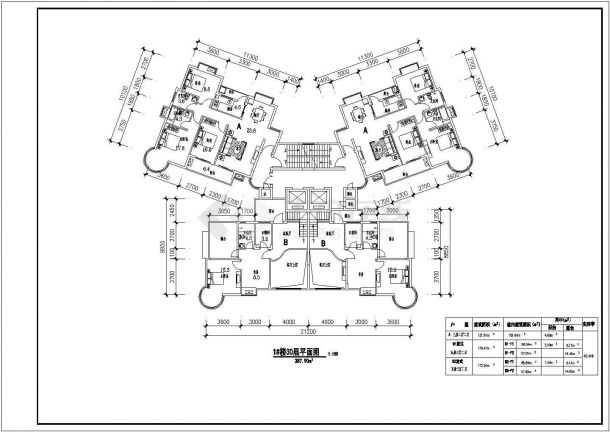 商丘市某新建小区100-135平米的平面户型设计CAD图纸（9张）-图一