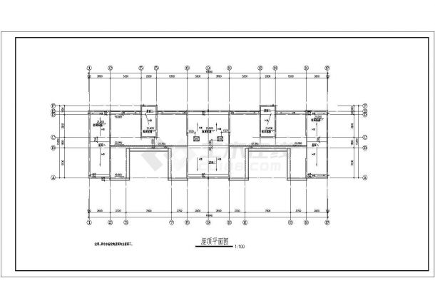 济宁市某小区占地740平米七层砖混结构住宅楼全套建筑设计CAD图纸-图一