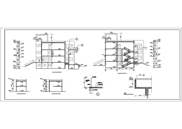 3600平米3层框架结构青少年活动中心建筑设计CAD图纸_图1