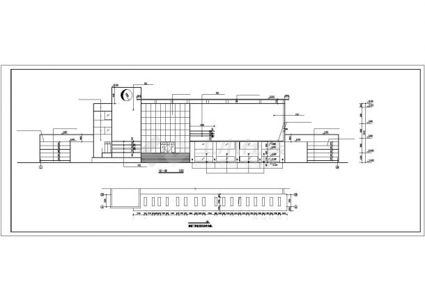 3600平米3层框架结构青少年活动中心建筑设计CAD图纸-图二